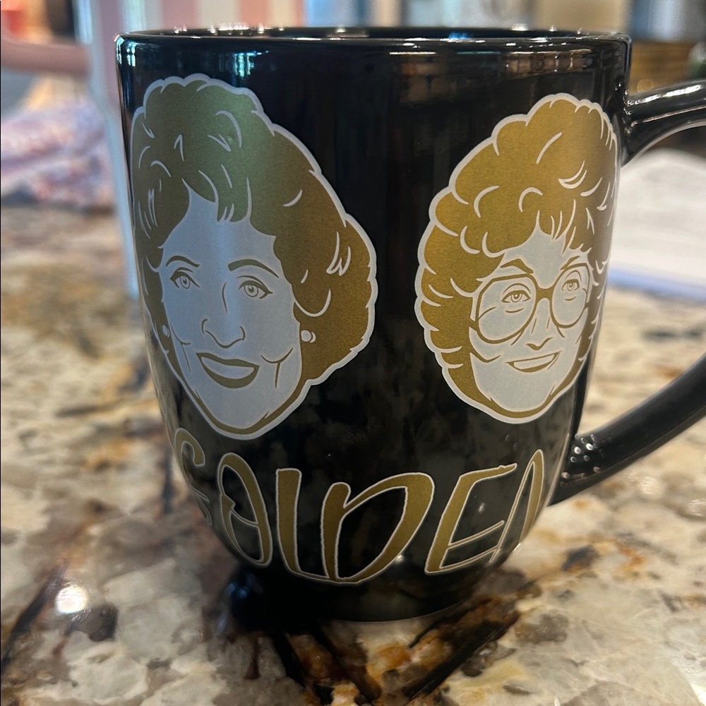 Golden Girls Black Ceramic Mug with Iconic Faces
